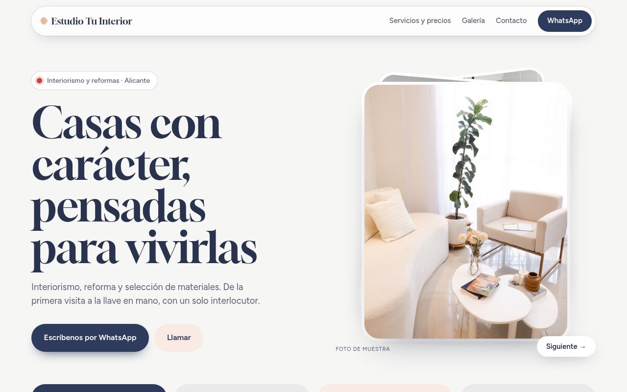 Lienzo — Diseño cálido para interiorismo con mucho espacio para fotos.
