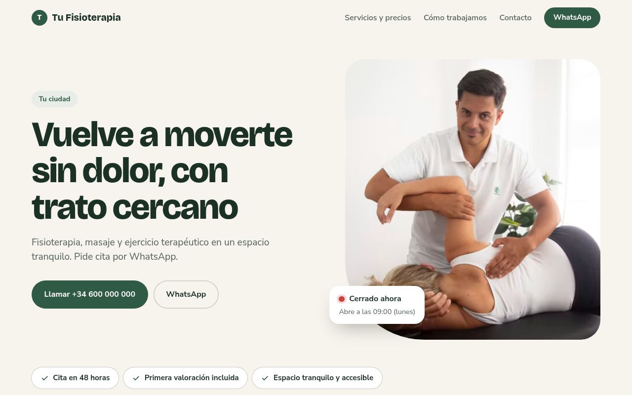Salvia — Fisioterapia y bienestar, tranquilo y de confianza.